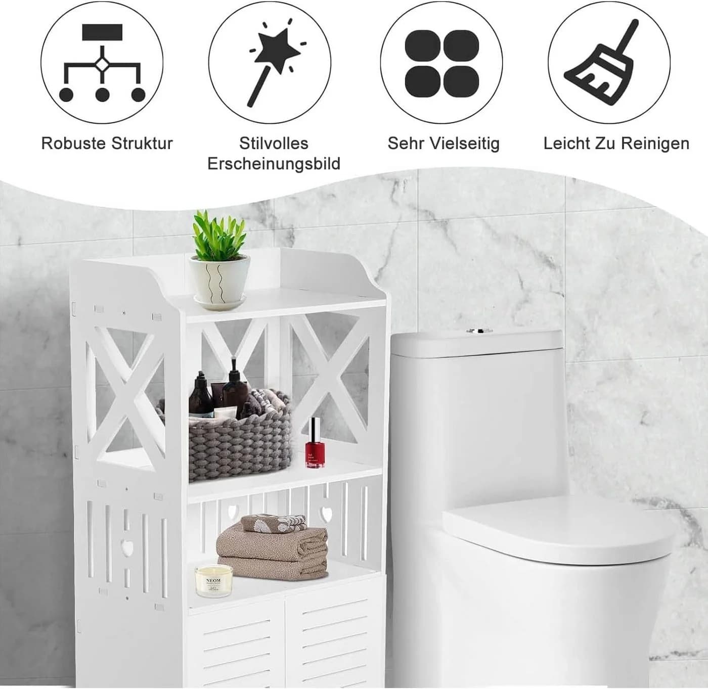 Youyijia Badezimmerspiegel Schrank Weiß Wasserdicht 3 Fächer - Bild 5