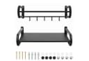Youyijia Küchenorganizer-Set Mikrowellen Wandhalterung Regal Edelstahl Schwarz Bild 2