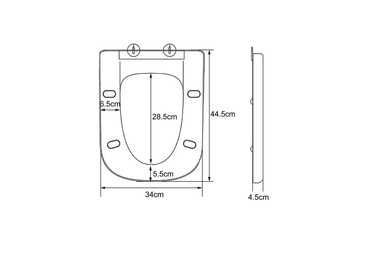 Youyijia Quadratischer WC-Sitz Weiß mit Soft Close Absenkautomatik - Bild 4