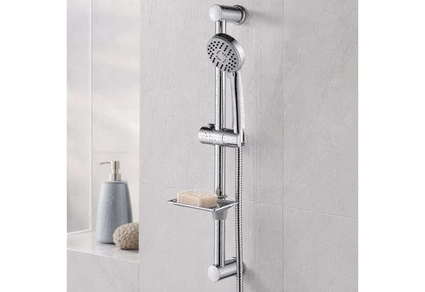 Youyijia Duschset Edelstahl 304 mit verstellbarer Stange & Handbrause - Bild 3