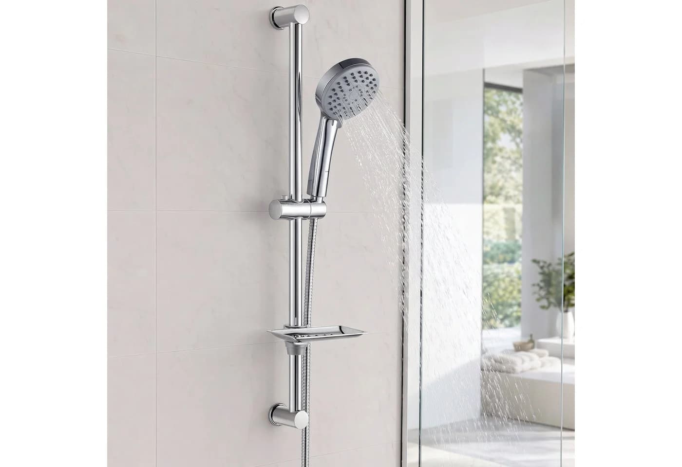 Youyijia Duschset Edelstahl 304 mit verstellbarer Stange & Handbrause - Bild 5