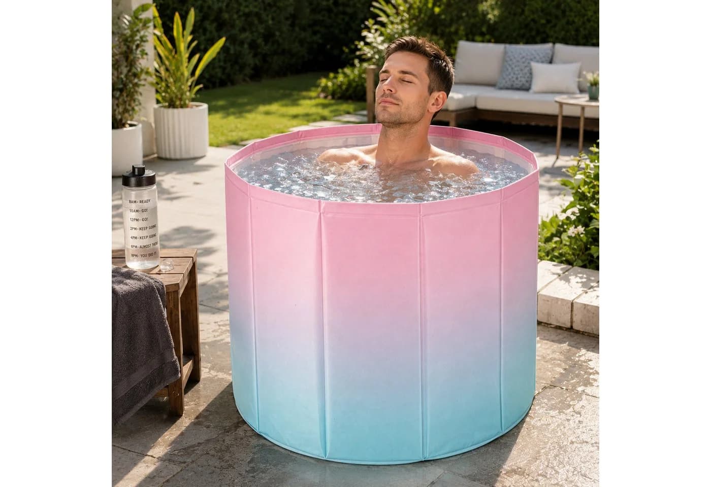 Youyijia Faltbare Badewanne Tragbar Blau