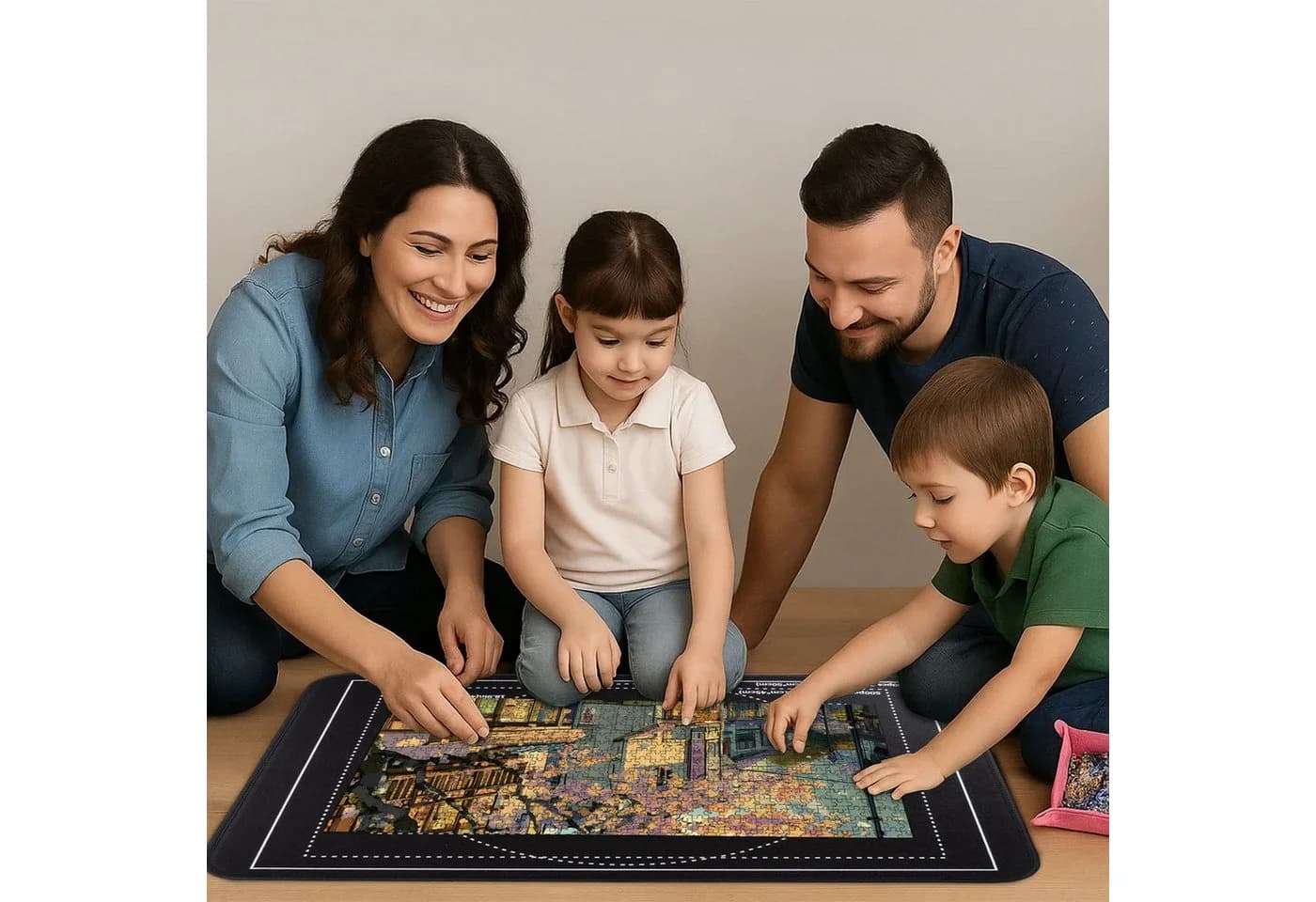 Youyijia Puzzleunterlage mit Sortierfächern und verstellbarem Ständer Schwarz - Bild 5