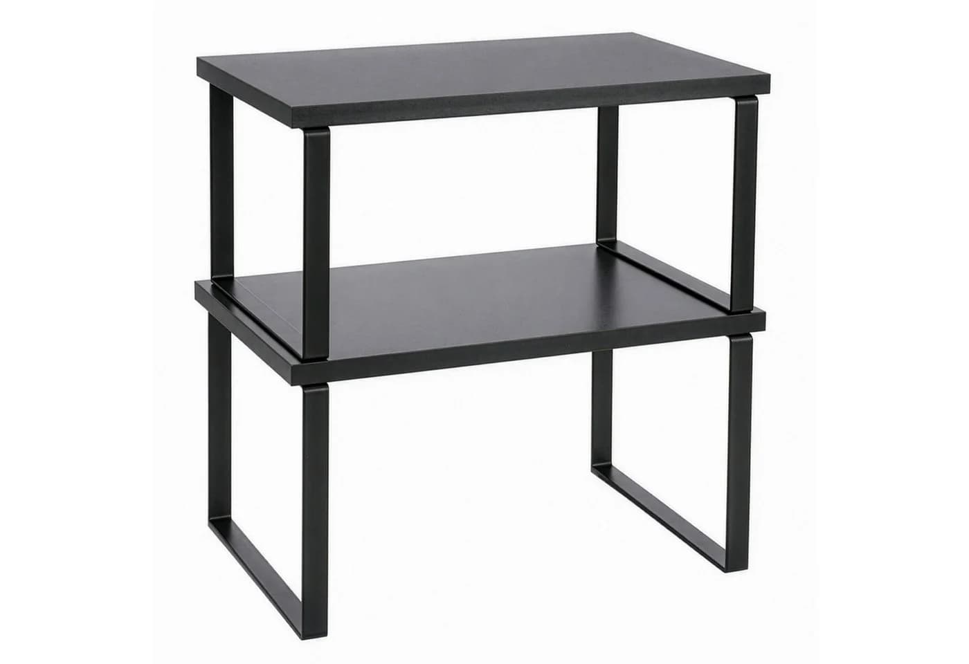 Youyijia Gewürzregal Organizer Set stapelbar Metall Holz Weiß/Natur - Bild 2