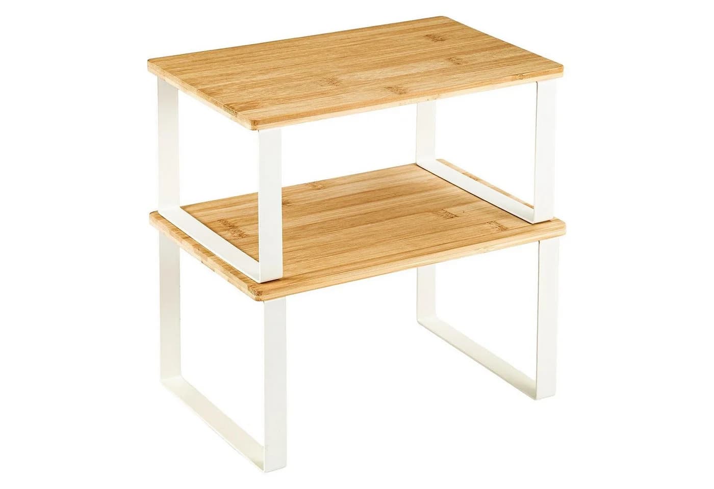 Youyijia Gewürzregal Organizer Set stapelbar Metall Holz Weiß - Bild 2