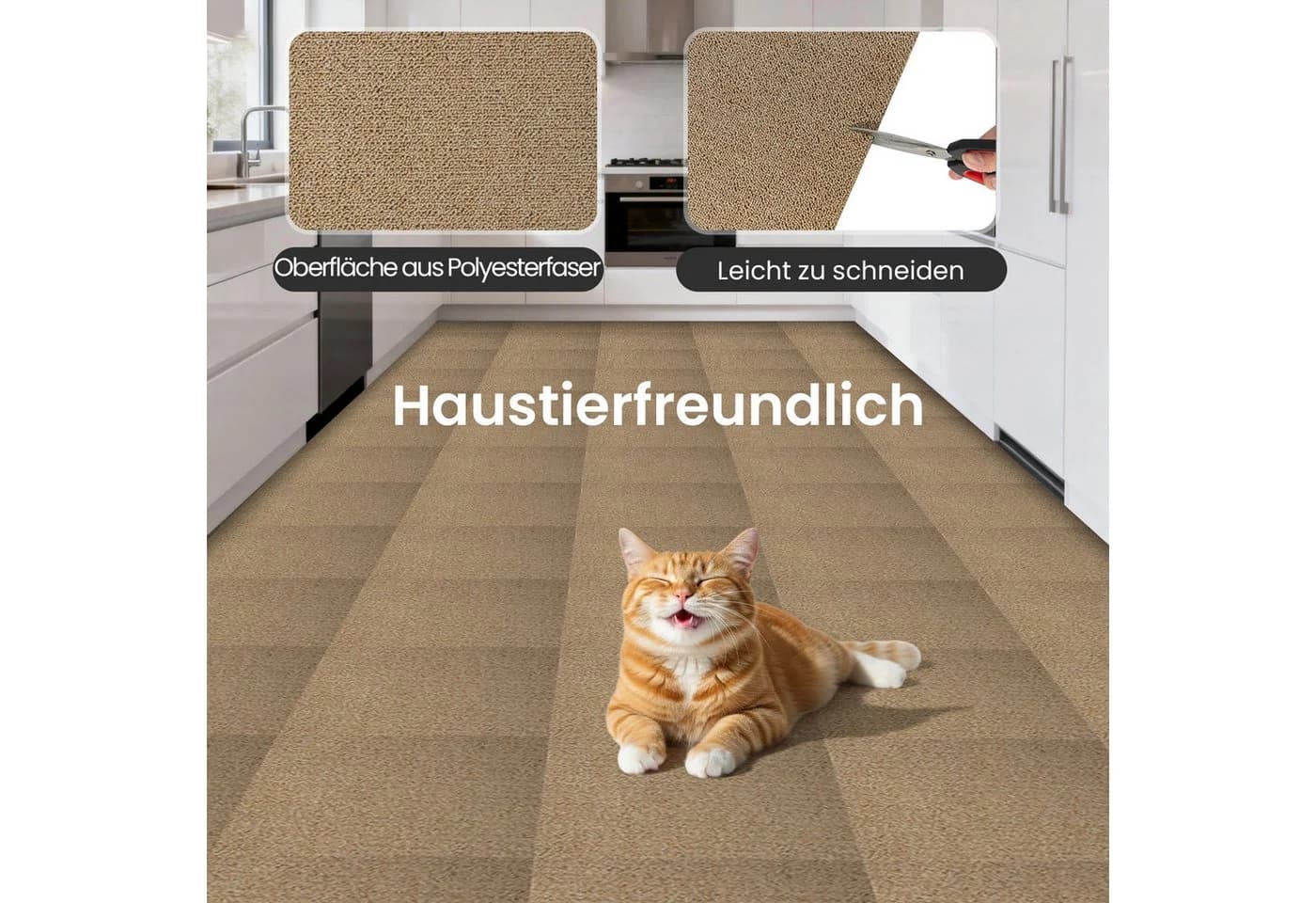 Youyijia Teppichfliese Beige 50x50 cm 20er Set Selbstverlegung - Bild 4