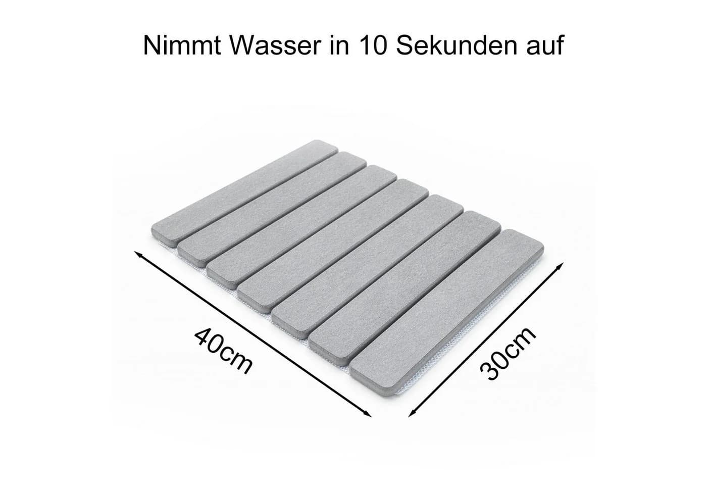 Youyijia Abtropfmatte Kieselgur Grau 40x30 cm Saugfähig - Bild 5