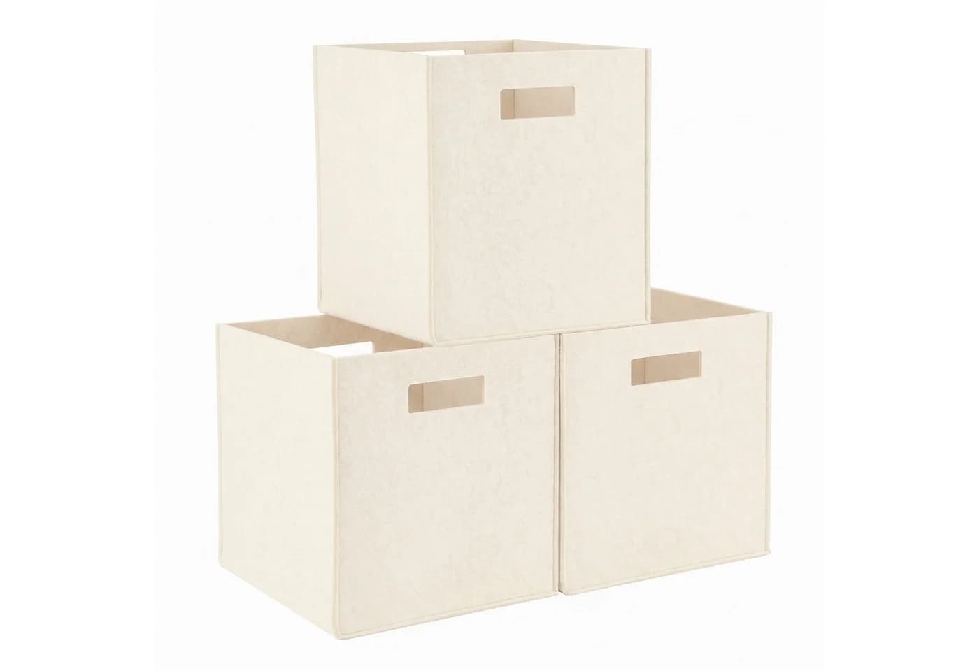 Youyijia Filz-Aufbewahrungsbox 3er-Set Weiß Faltbar - Bild 2