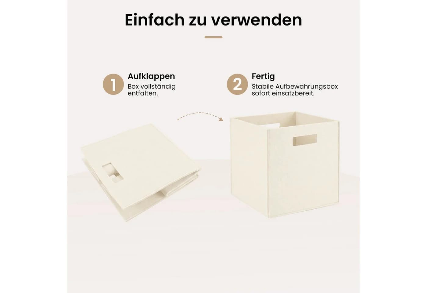 Youyijia Filz-Aufbewahrungsbox 3er-Set Weiß Faltbar - Bild 5