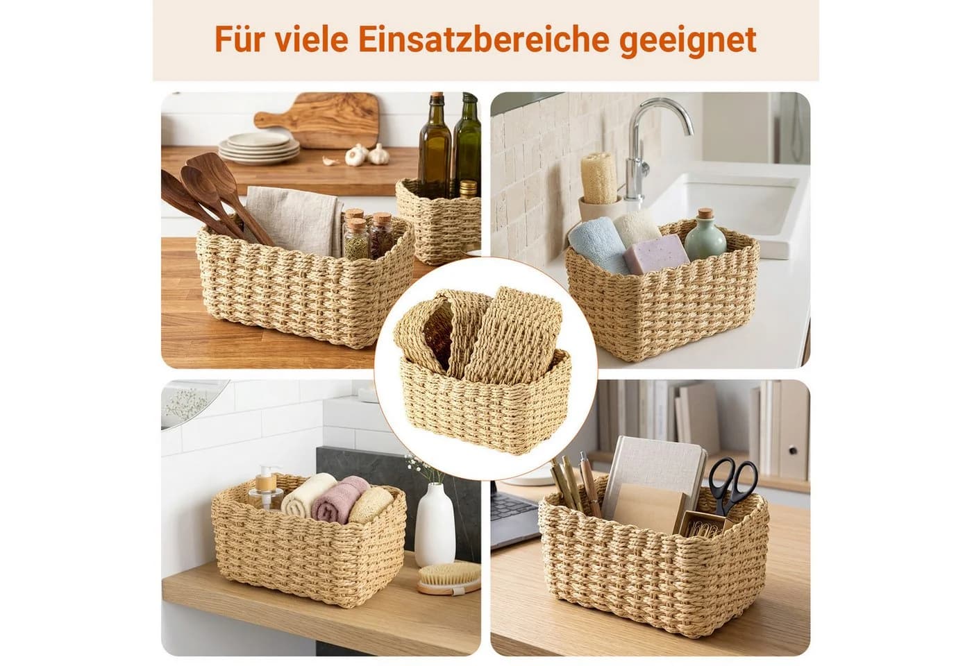 Youyijia Aufbewahrungskorb 4er-Set Gelb Papierseir - Bild 4
