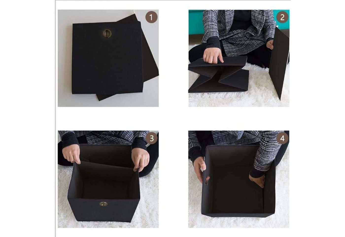 Youyijia Aufbewahrungsbox Schwarz Faltbox 10-teilig - Bild 5