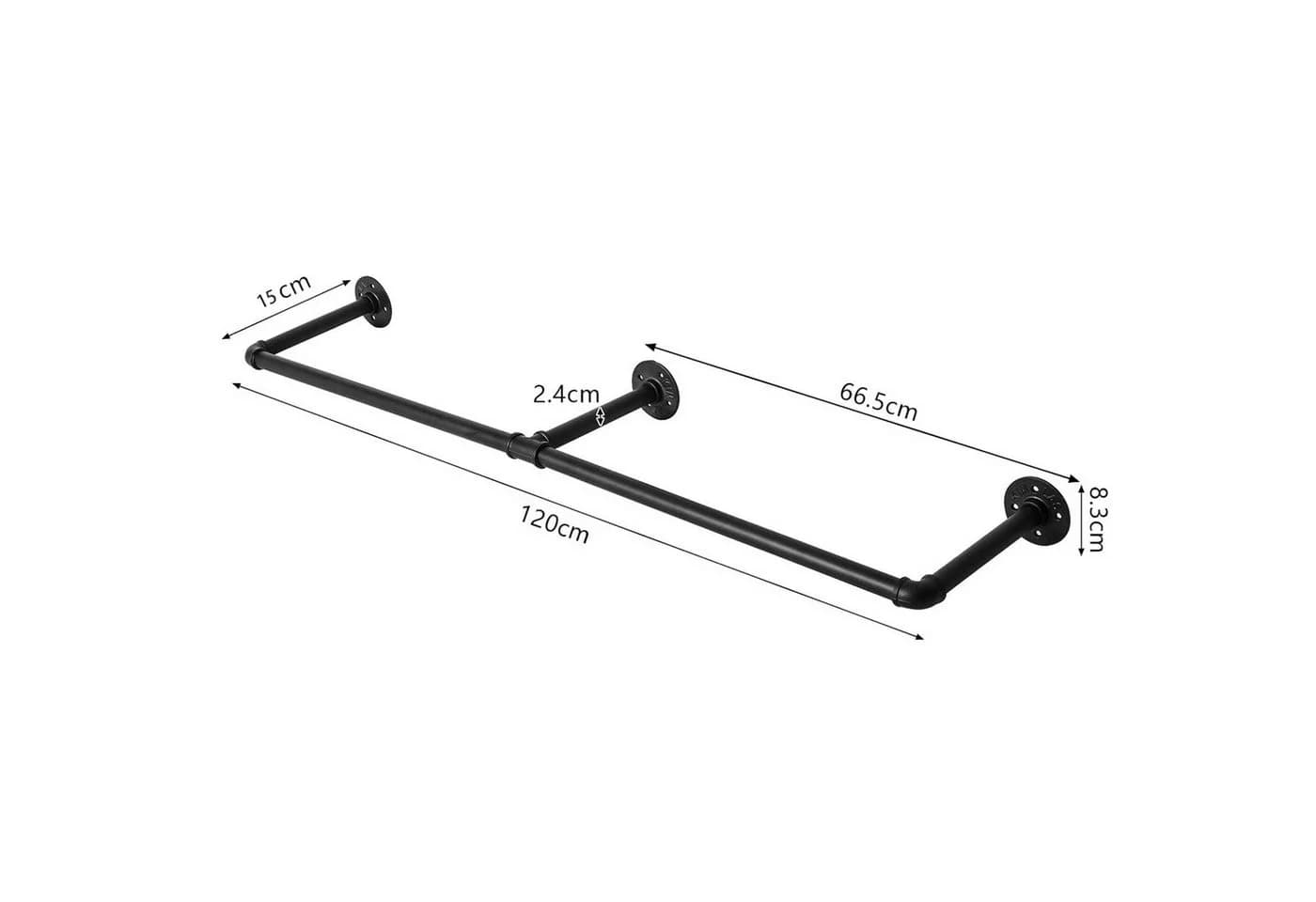 Youyijia Kleiderständer Wandmontage 110cm Industrierohr