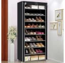 Youyijia Schuhregal 10 Ebenen Schuhschrank Schwarz Bild 1