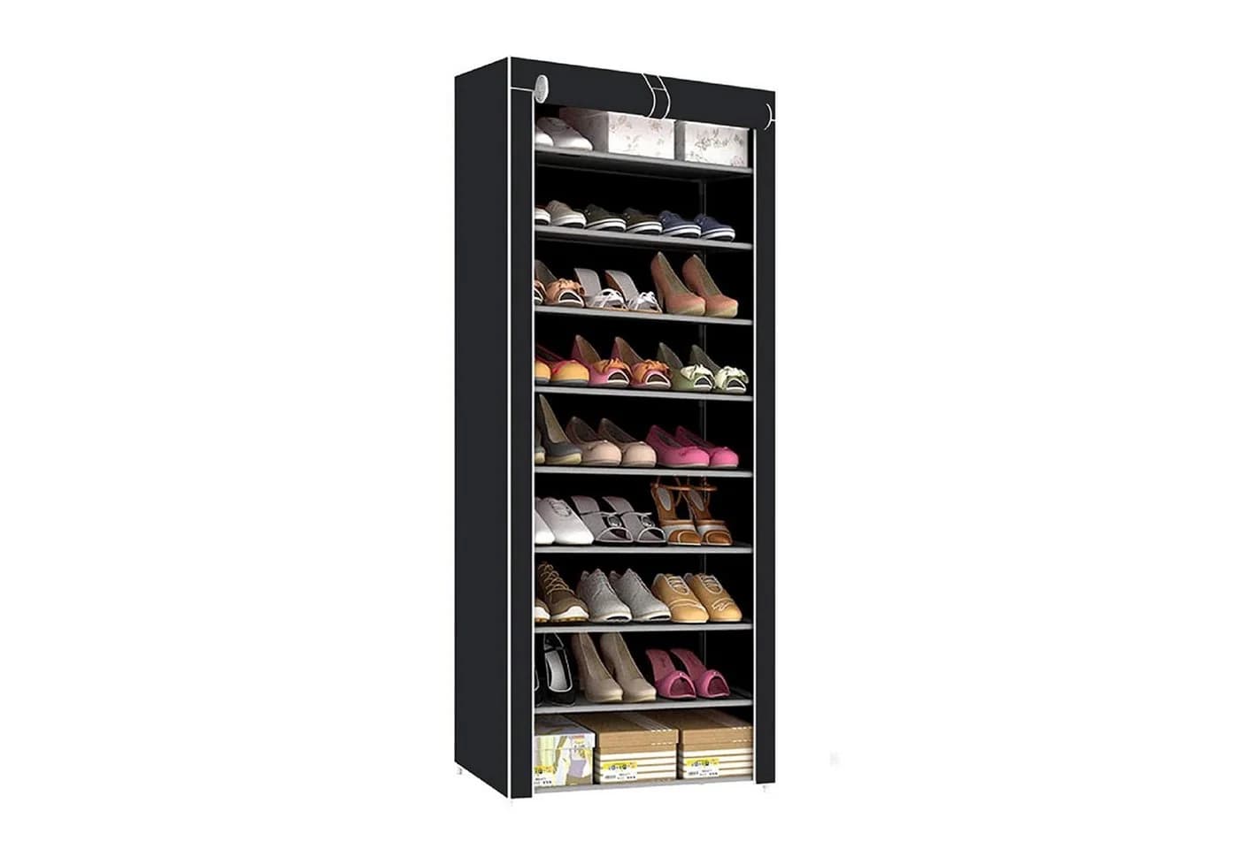 Youyijia Schuhregal 10 Ebenen Schuhschrank Schwarz - Bild 2