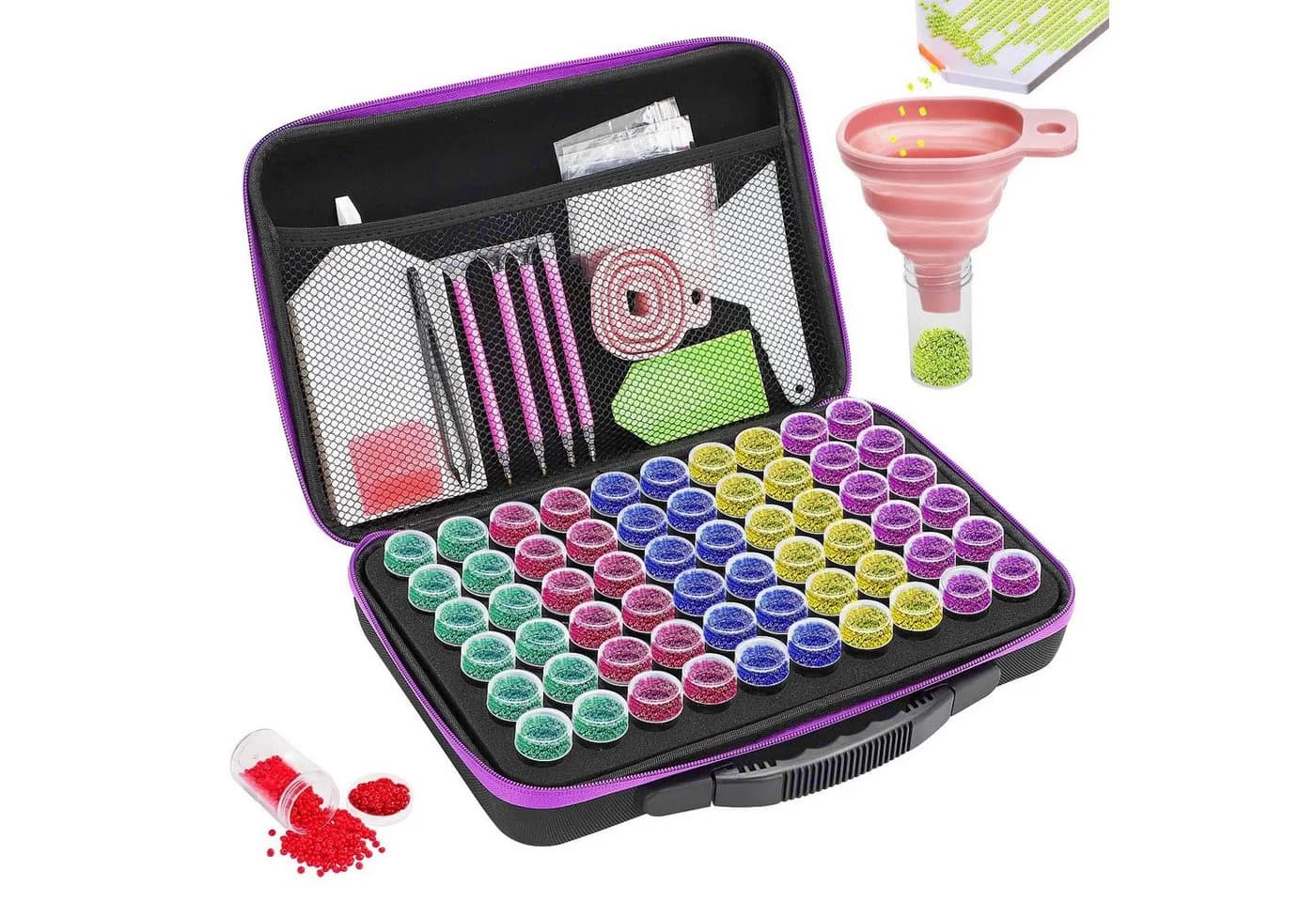 Youyijia Aufbewahrungsbox 60 Stück Diamond Painting Aufbewahrungsbox Lila