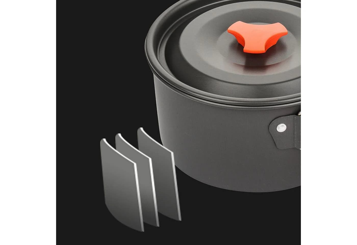 Youyijia Camping Geschirr-Set 8-teilig Aluminium Orange/Schwarz - Bild 4