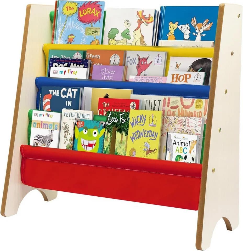 Youyijia Bücherregal Kinderbücherregal Holz Weiß/Mehrfarbig - Bild 2