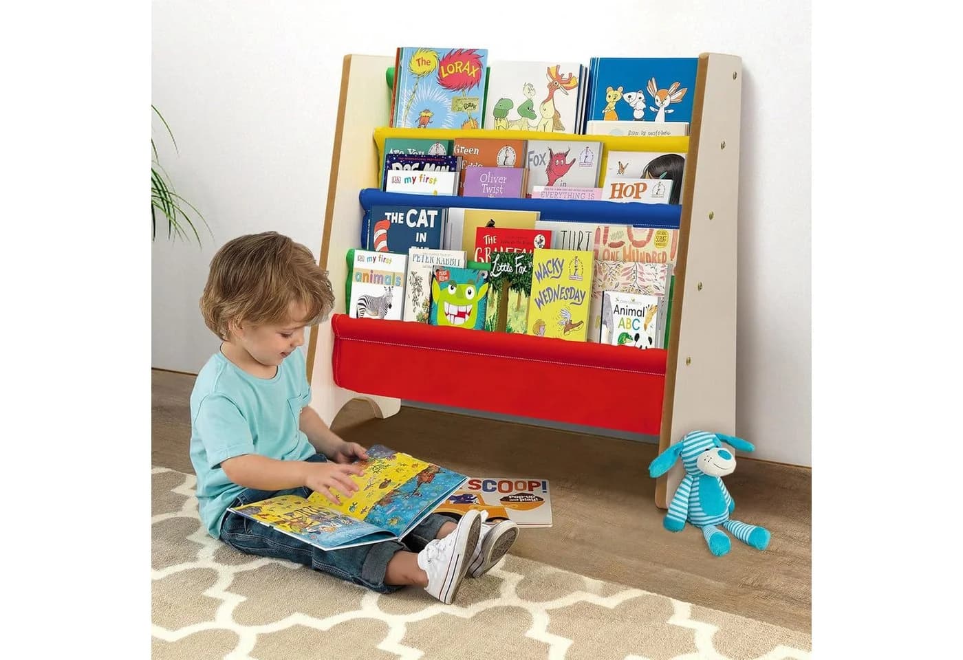 Youyijia Bücherregal Kinderbücherregal Holz Weiß/Mehrfarbig - Bild 4