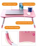 Youyijia Laptoptisch Klappbar Bett-Schreibtisch Pink Bild 1