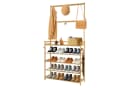 Youyijia Schuhregal mit Garderobe 2-in-1 Bambus Natur Bild 2