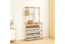 Youyijia Schuhregal mit Garderobe 2-in-1 Bambus Natur Bild 4