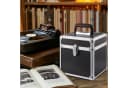 Youyijia Schallplattenkoffer 50 LP Schwarz/Silber ABS Bild 1