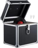 Youyijia Schallplattenkoffer 50 LP Schwarz/Silber ABS Bild 2