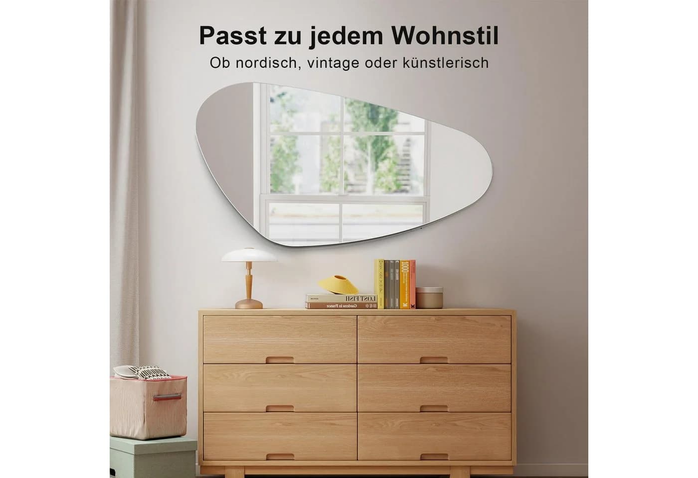 Youyijia Kosmetikspiegel Asymmetrisch Rahmenloser HD Glas Spiegel Silber - Bild 5