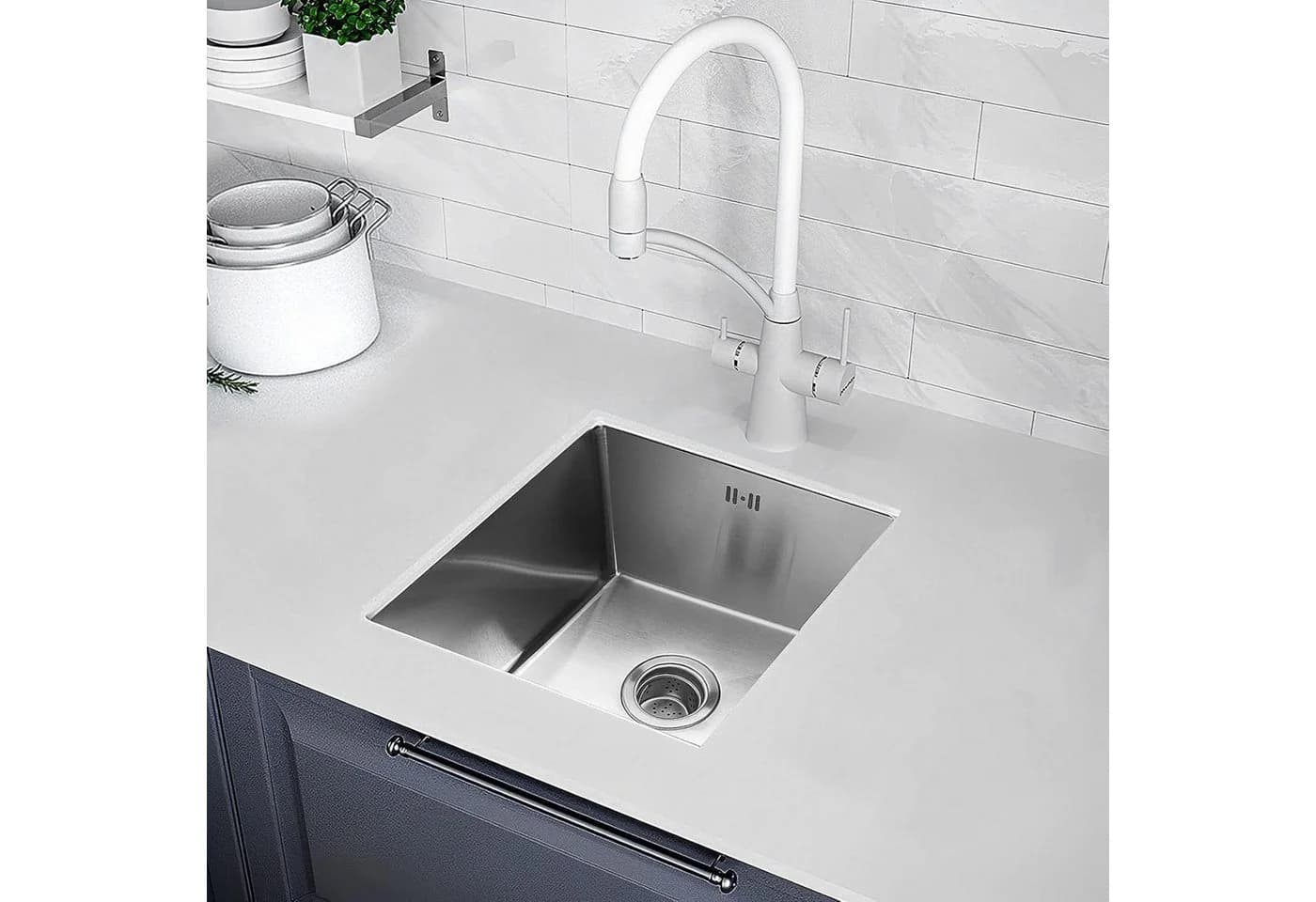 Youyijia Edelstahl Waschbecken Küche Spülbecken Mit Abfluss - Bild 2