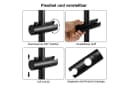 Youyijia Duschstange 66cm Schwarz Edelstahl 360° Drehbar Bild 4