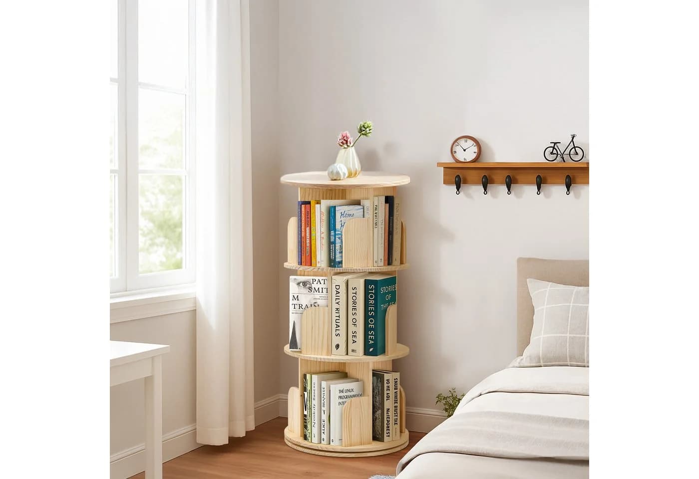 Youyijia Bücherregal 3/4/5-stöckig Drehregal Kiefernholz - Bild 5