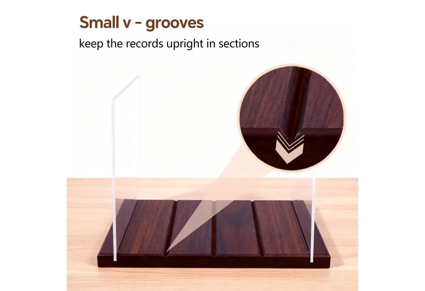 Youyijia Schallplattenständer für 60 Vinyl LPs – Stabiler Albumhalter Braun - Bild 4