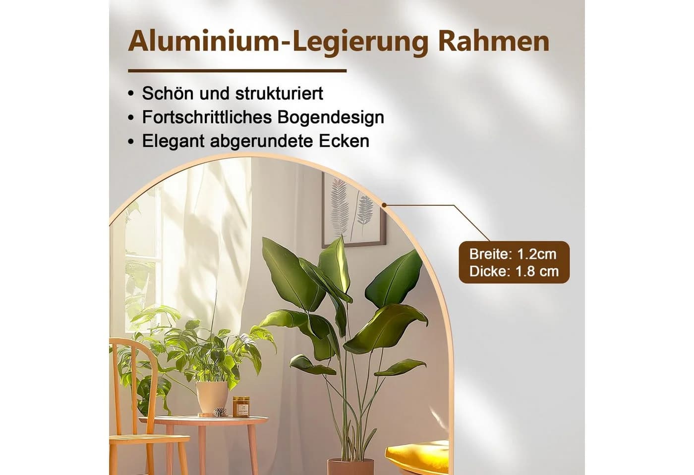 Youyijia Ganzkörperspiegel Standspiegel Wandspiegel Gehärtetes Glas - Bild 5