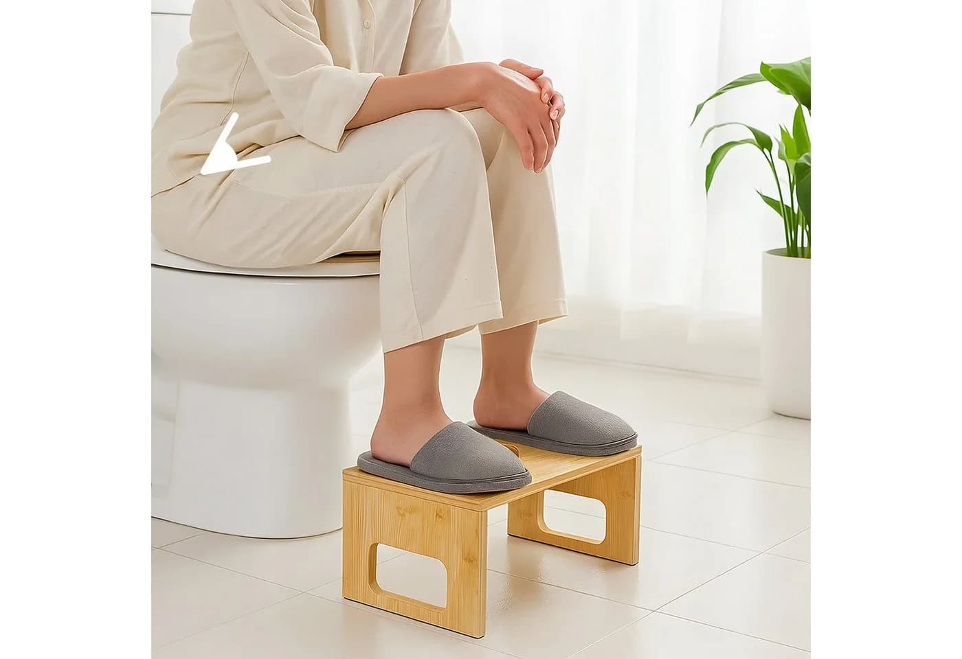 Youyijia Angelhocker Toilettenhocker Bambus Ergonomisch