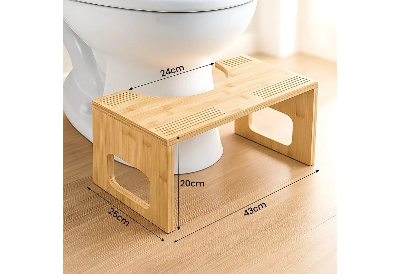 Youyijia Angelhocker Toilettenhocker Bambus Ergonomisch - Bild 3