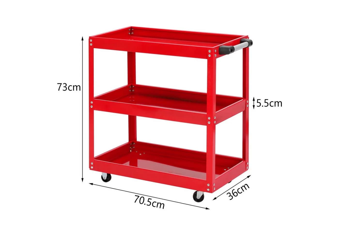 Youyijia Werkzeugwagen 3 Etagen Stahl Rot
