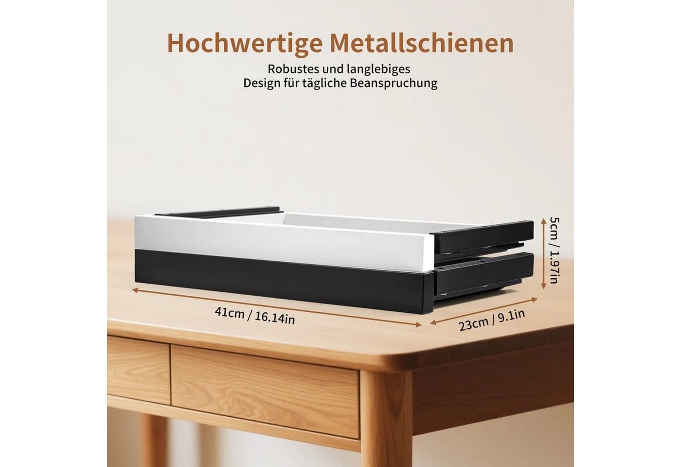 Youyijia Schubladenbox Untertisch-Schublade Metall Verstecktes Aufbewahrungsfach - Bild 4