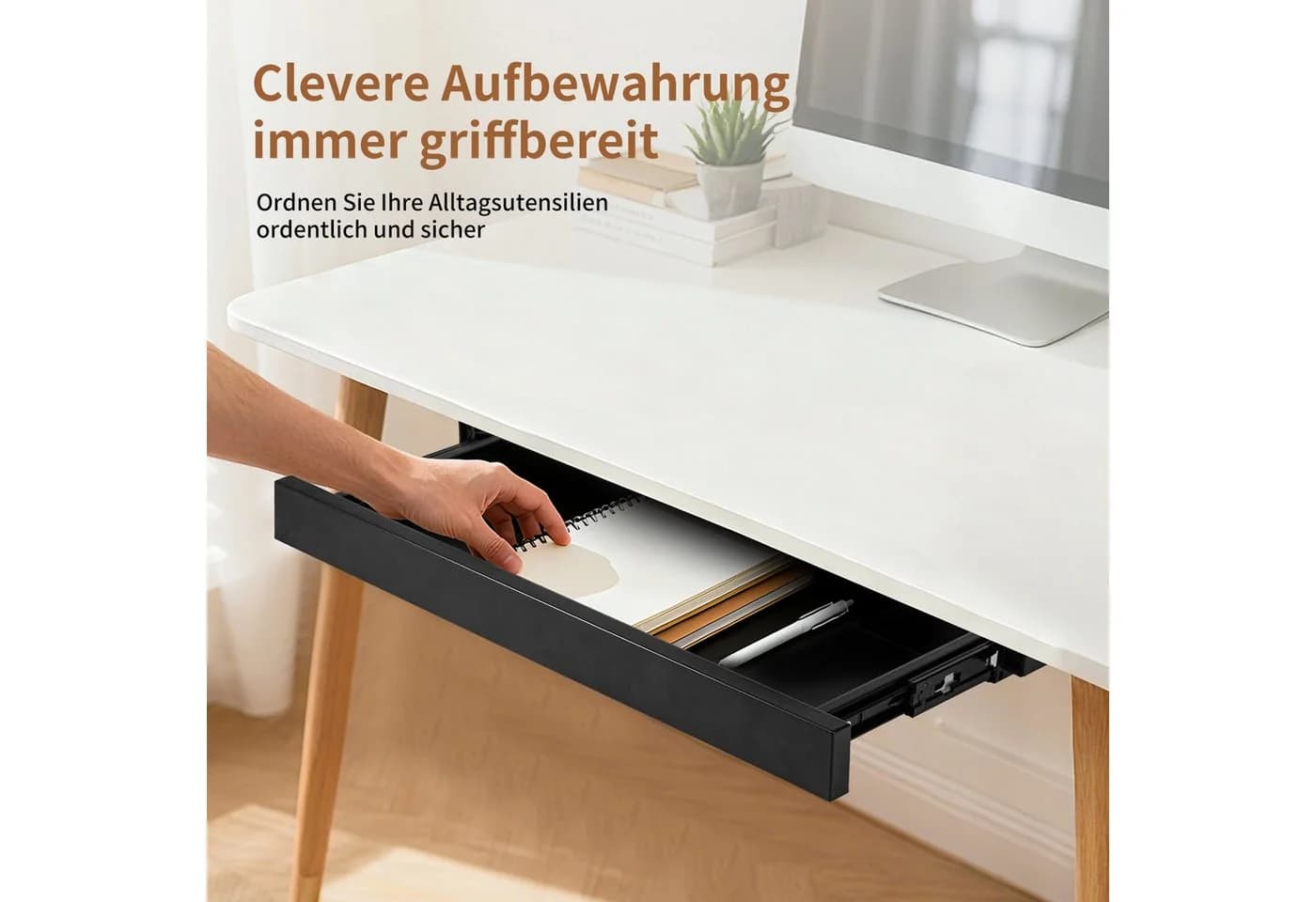 Youyijia Untertisch-Schublade aus Metall – Verstecktes Aufbewahrungsfach - Bild 5