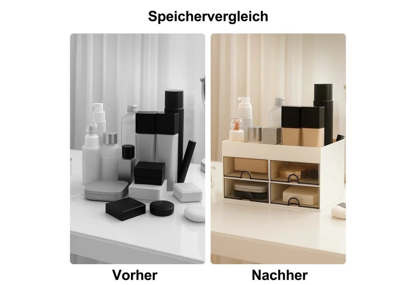 Youyijia Make-Up Organizer mit Schubladen Weiß Kunststoff - Bild 5