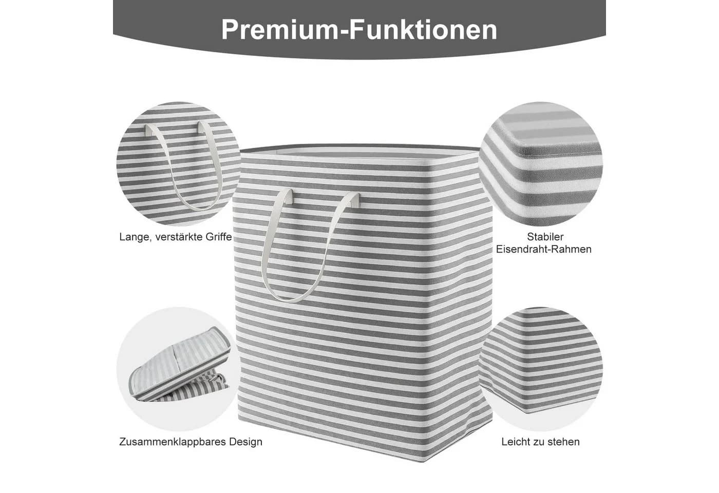 Youyijia Wäschebox Wäschekorb 2 Fächer 80L - Bild 3