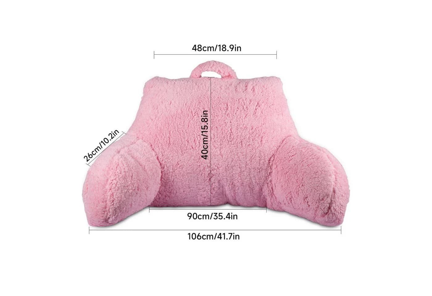 Youyijia Rückenkissen Rosa Memory Foam Lesekissen mit Armlehnen
