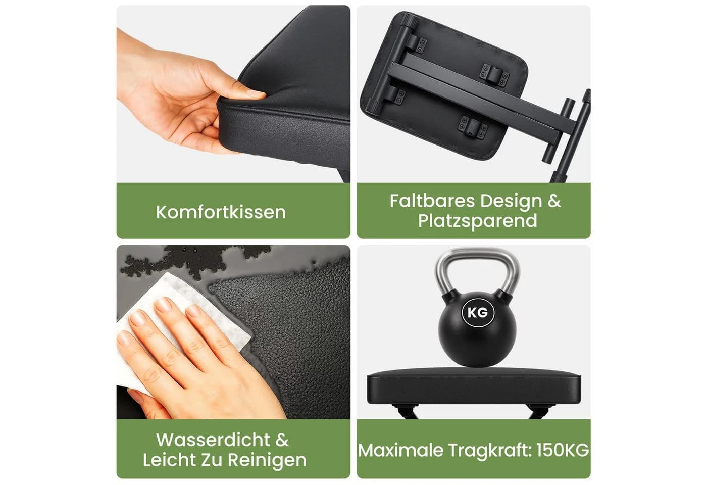 Youyijia Klavierhocker X-förmiger Keyboard Hocker Klappbar Schwarz - Bild 5