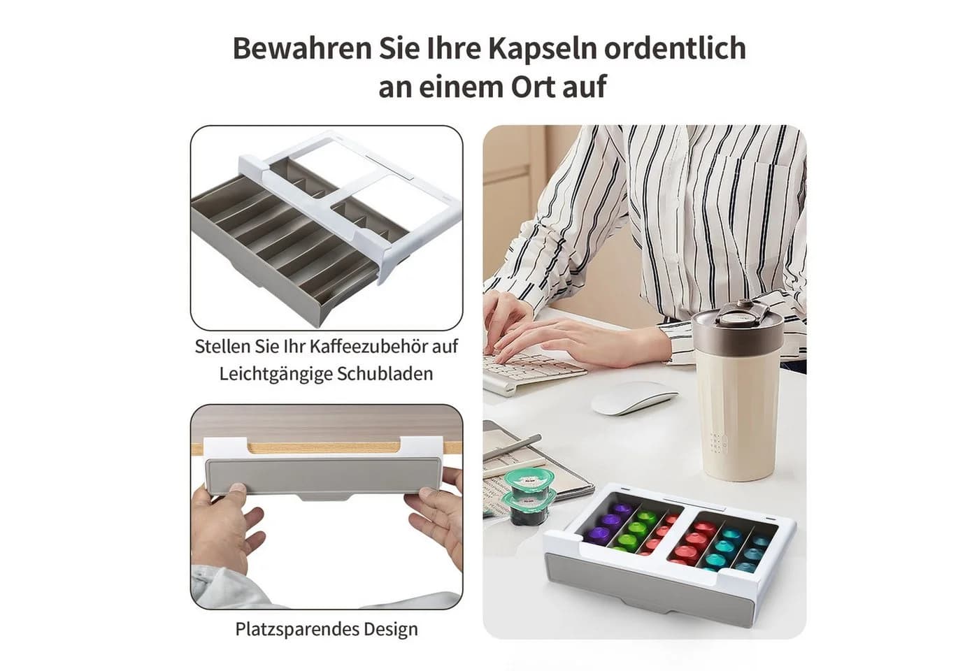 Youyijia Schubladenbox Schwarz Weiß Kapseln Aufbewahrung - Bild 3