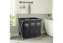Youyijia Wäschekorb 3 Fächer 160 Liter Schwarz Bild 1