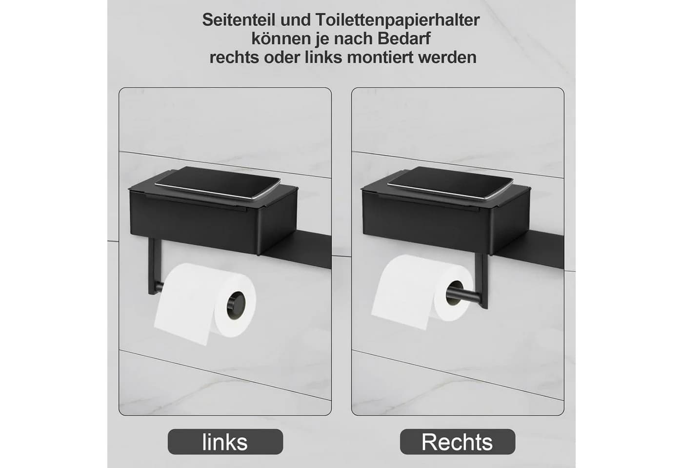 Youyijia Toilettenpapierhalter Schwarz - Bild 3