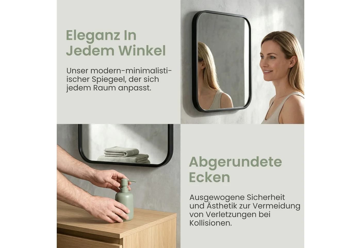 Youyijia Wandspiegel Glas Metall Modern Rechteckig - Bild 4