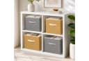 Youyijia Aufbewahrungsbox 4er-Set Stoff Faltbar Gelb Grau Bild 4