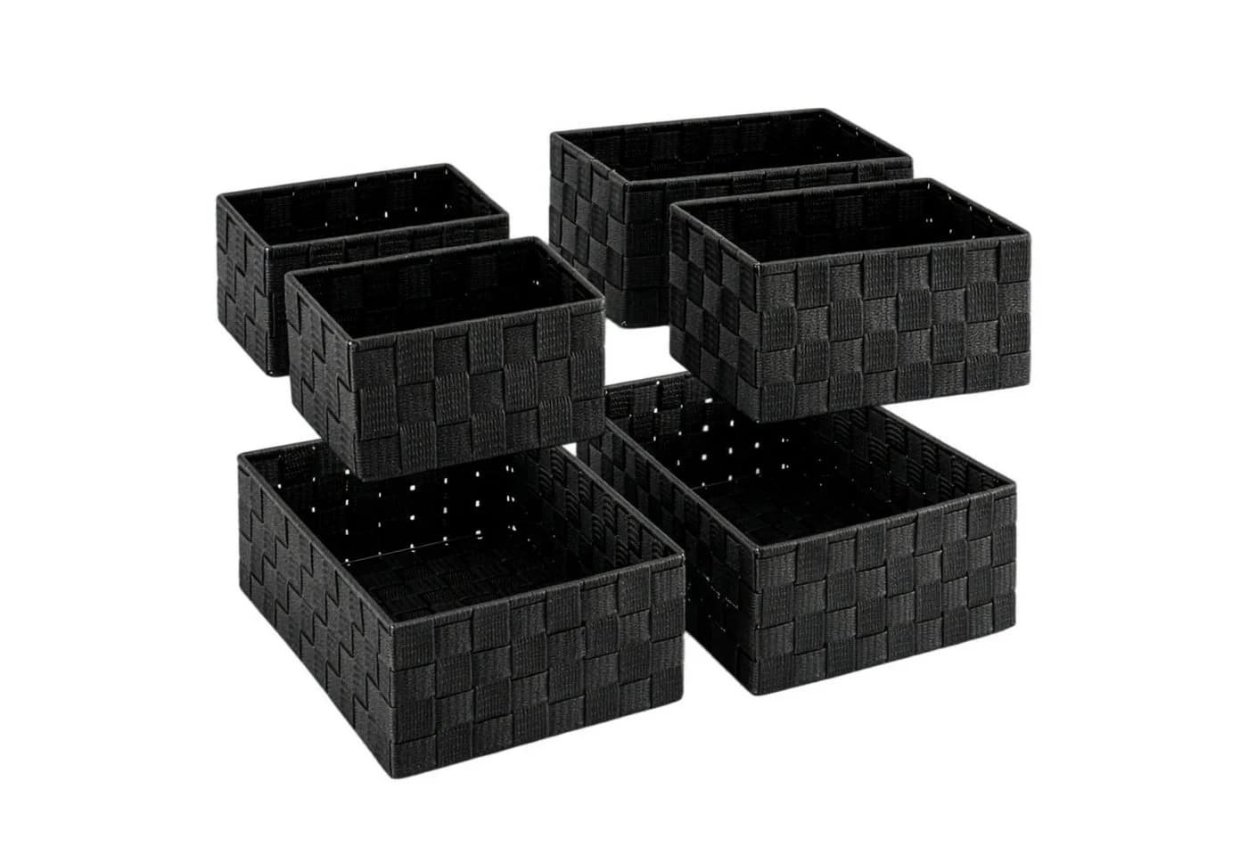 Youyijia Badorganizer 6er Set Aufbewahrungskörbe Schwarz - Bild 2