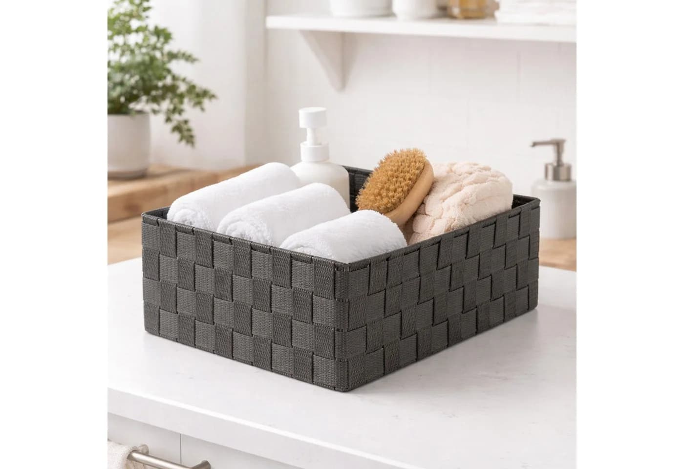 Youyijia Badorganizer 6er Set Aufbewahrungskörbe Schwarz - Bild 4