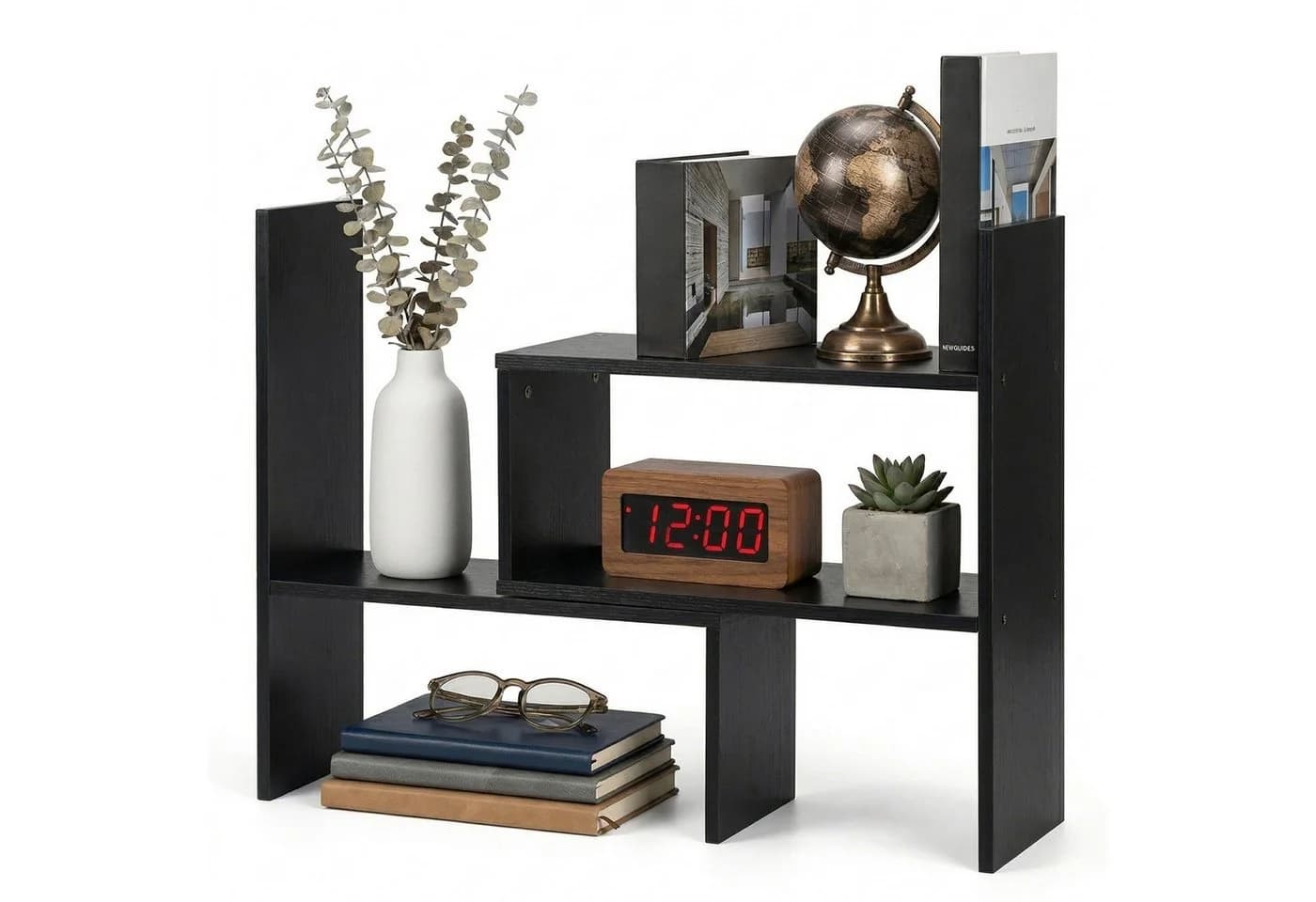 Youyijia Bücherregal Verstellbar Ausziehbar Standregal Weiß Modern - Bild 2